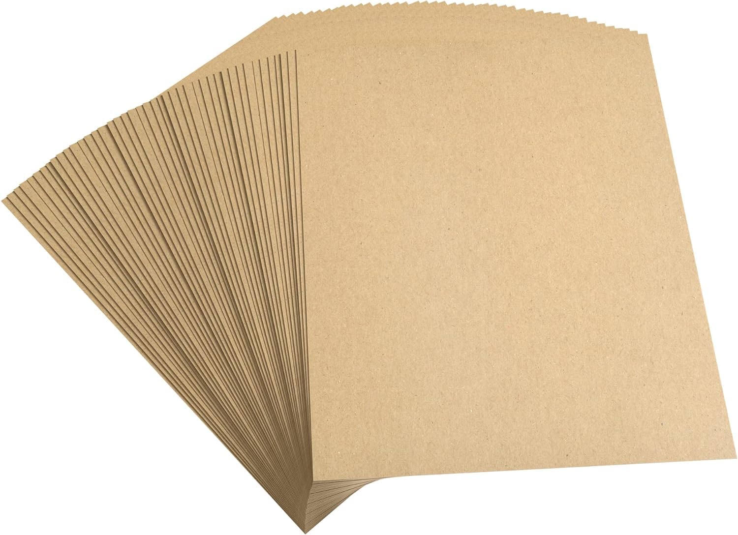 Stack of brown paper sheets on a white background