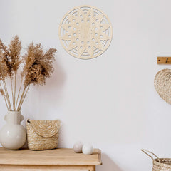 American Elm Mandala Wooden Wall Art Circular Floral Design Rustic Oriental Mandala