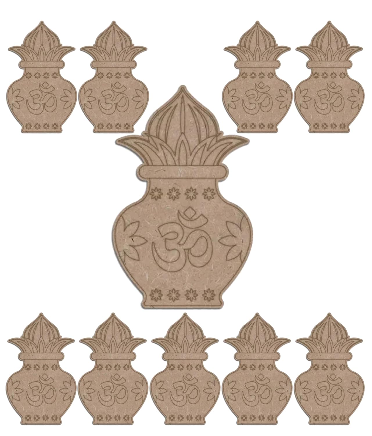 Decorative elements with Om symbol on a white background