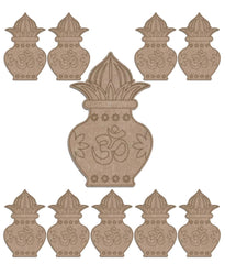 Decorative elements with Om symbol on a white background