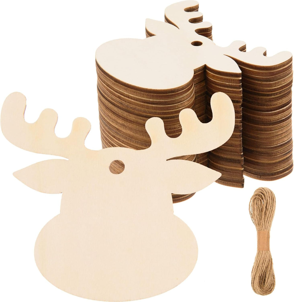Wooden reindeer head Christmas decorations