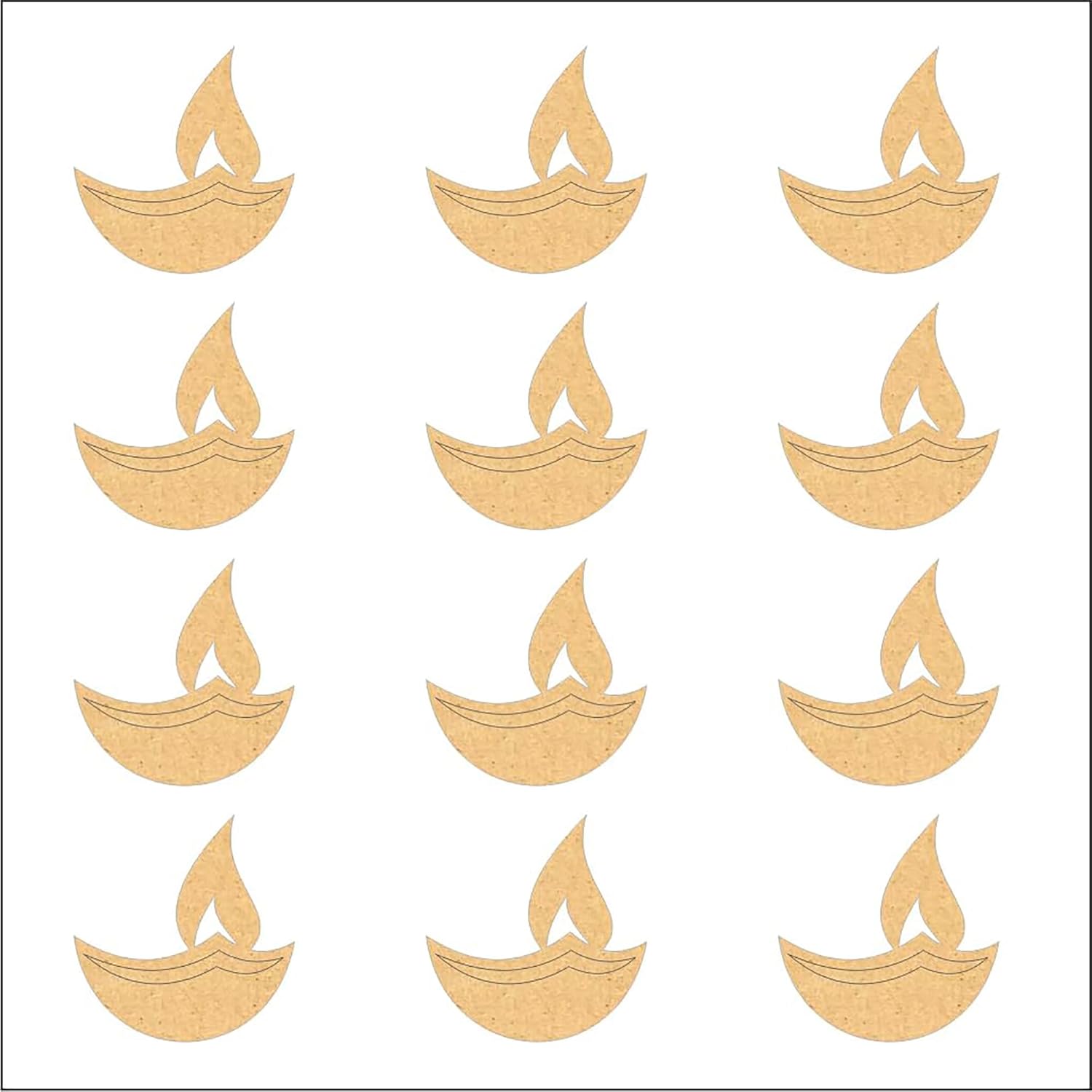 Repeating pattern of gold boat-shaped cutouts on a white background