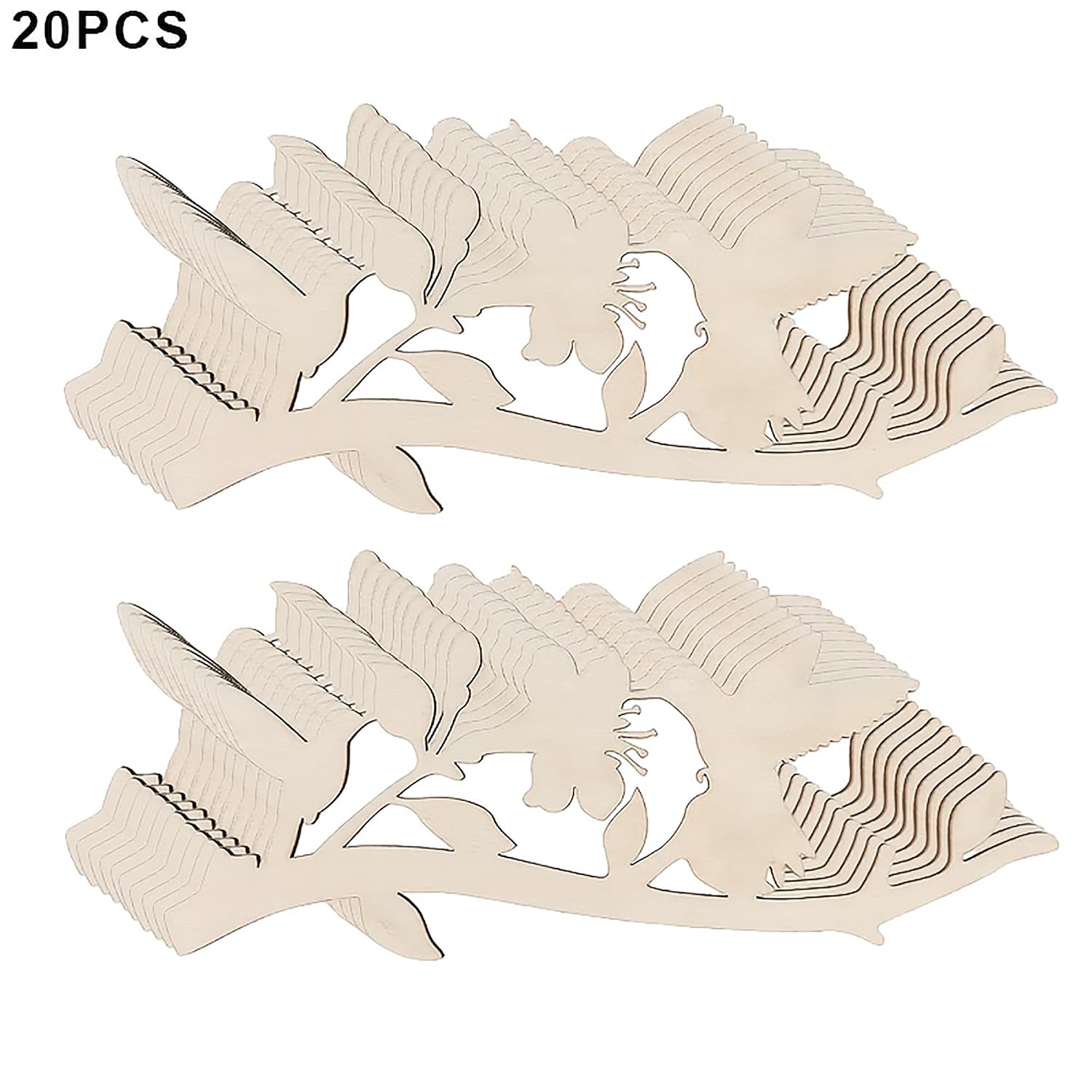 pack of 20 wooden craft cutouts