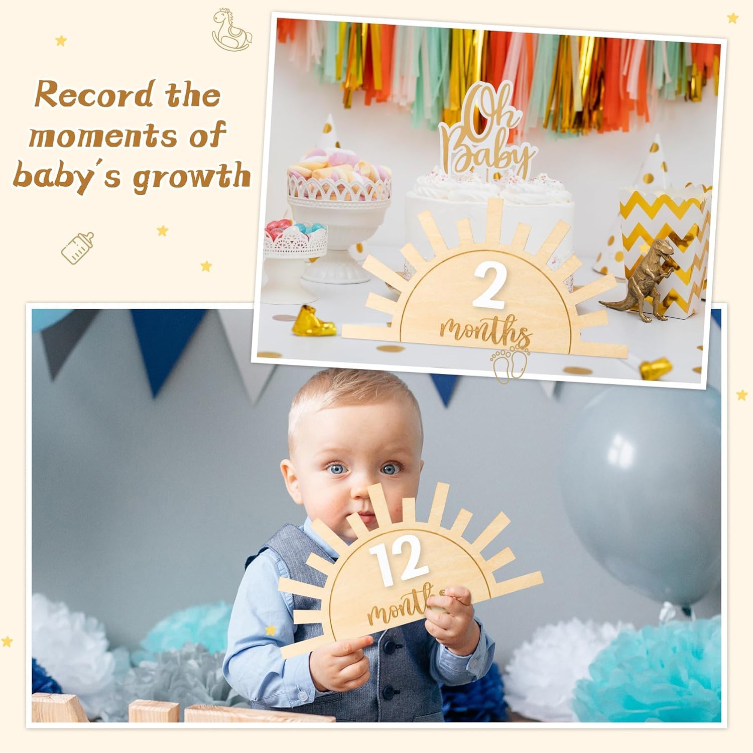 rustic baby milestone discs mdf