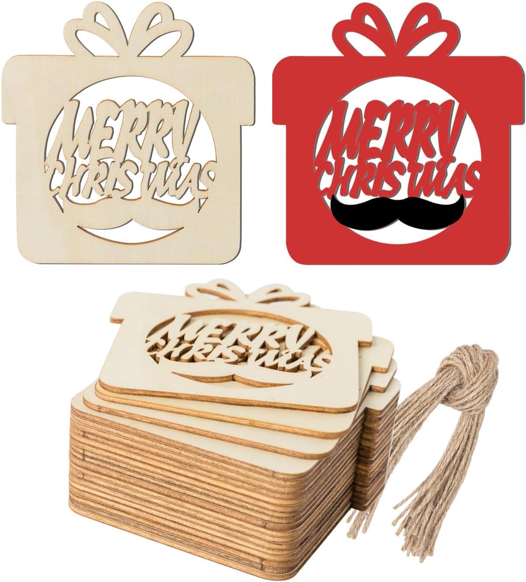 Paintable wooden gift ornaments