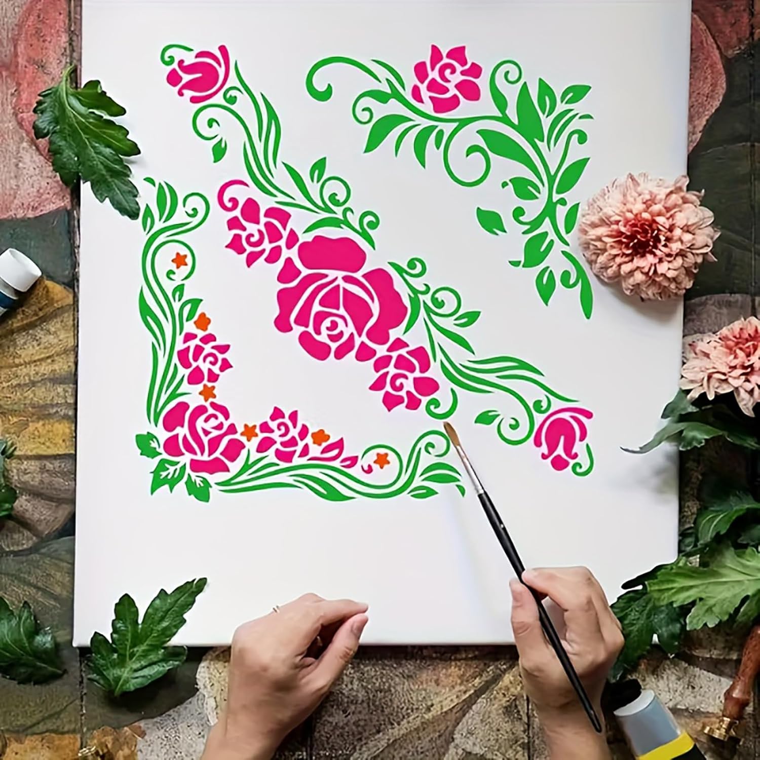 floral stencil reusable
