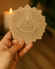 American Elm Mandala Diya MDF Cutout Pre-Marked Wooden Craft for Diwali Decor