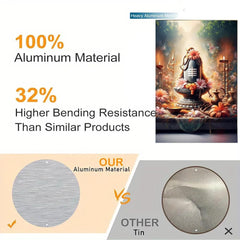 Comparison of aluminum material with other tin, highlighting features like material type and bending resistance.