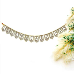 Cliths Ramadan Mubarak Wooden Banner Islamic Wall Decor Eid Arabic Calligraphy Lightweight Hanging