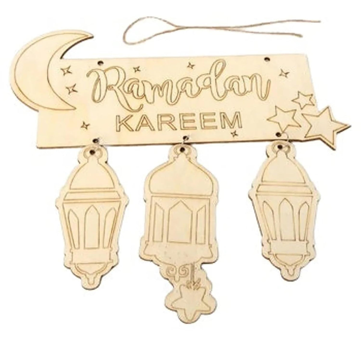 Cliths Ramadan Kareem Craft Kit for KidS DIY Paintable Islamic Lanterns Eid Gifts Children's Activity Wooden Ornaments