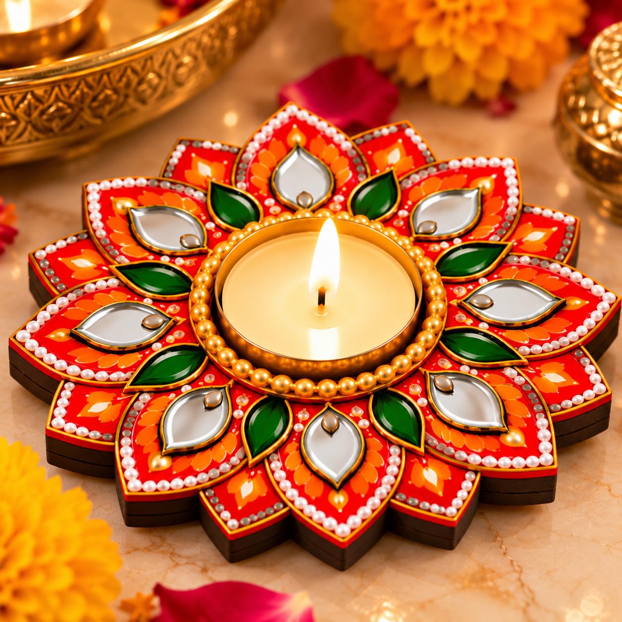 Diwali tealight candle holder set for home