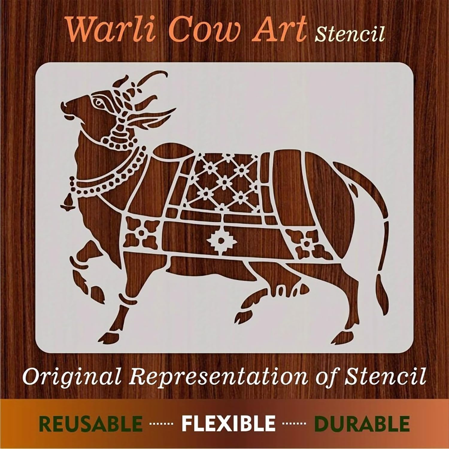 reusable cow stencil for mdf board painting
