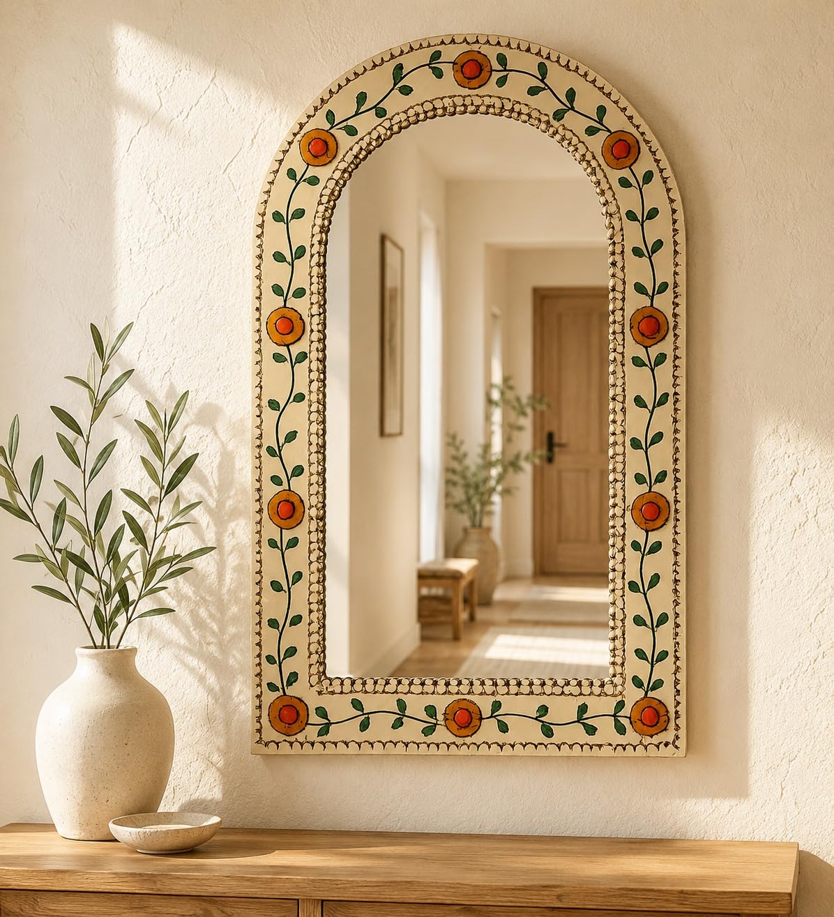 traditional indian mirror wall decor