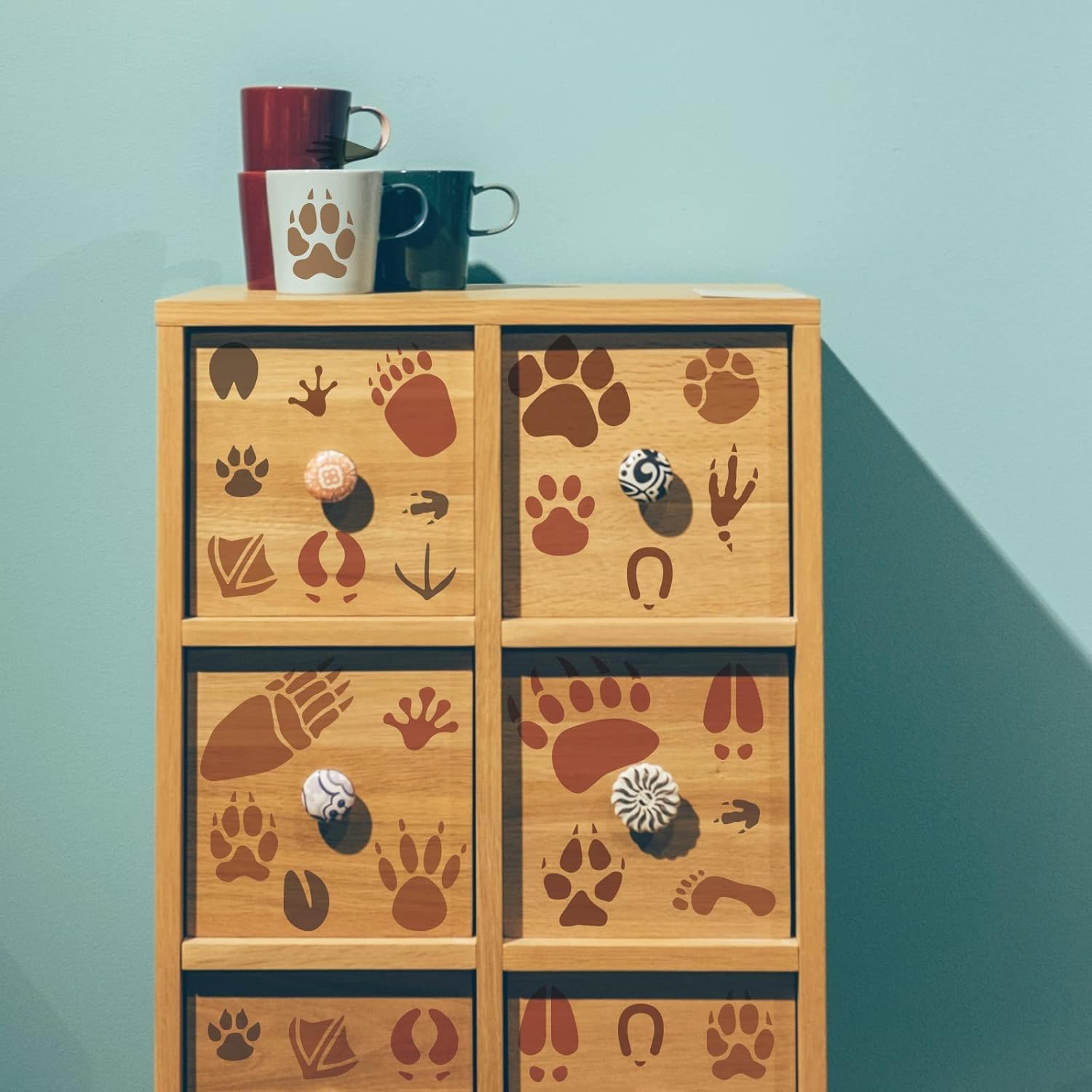 dog cat footprint wall painting template