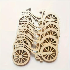 Wooden bicycle model on a white background
