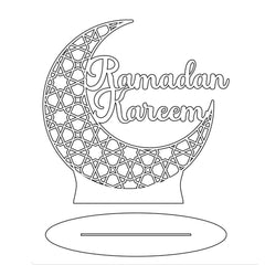 Cliths Wooden Ramadan Table Sign Eid Mubarak & Ramadan Kareem Home Decor Islamic Holiday Decorations