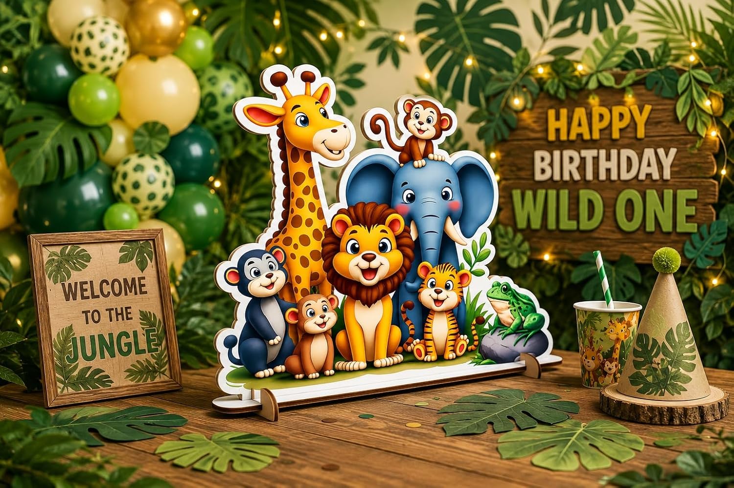 jungle animal cutout decoration