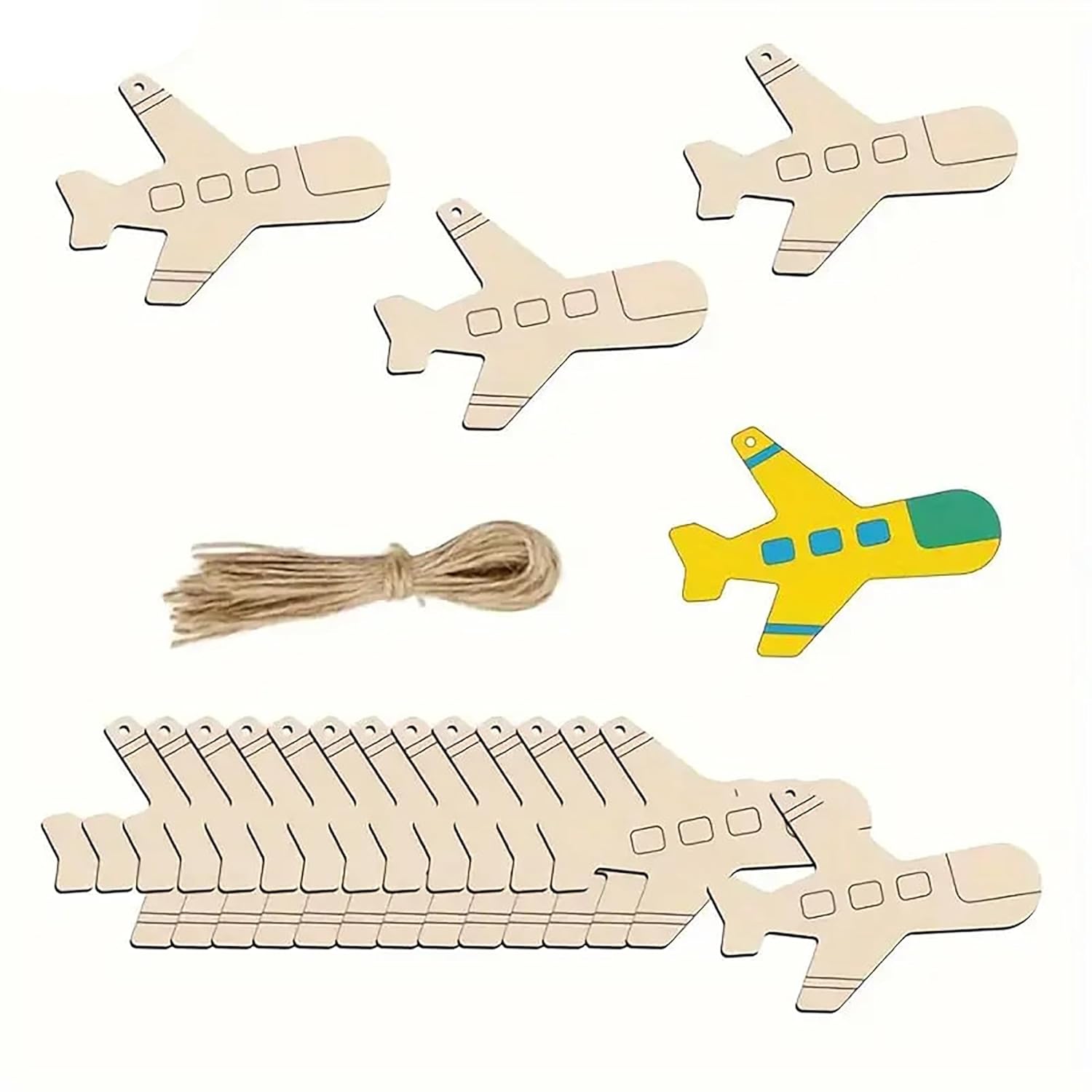 Wooden airplane craft shapes