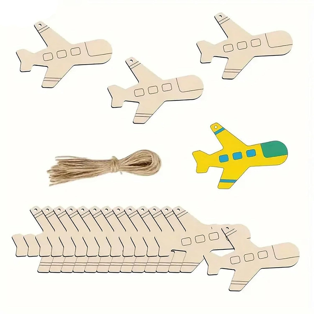Wooden airplane craft shapes