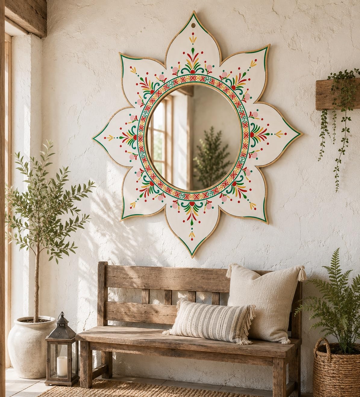 flower acrylic mirror wall decoration