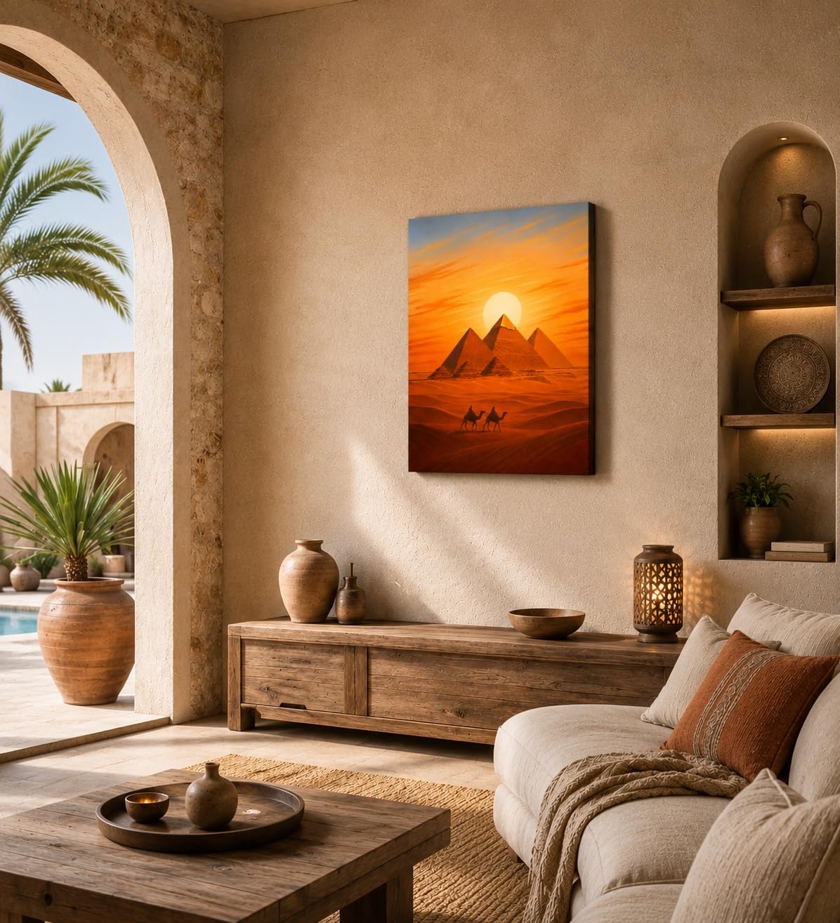 Egypt inspired wall art for entryway