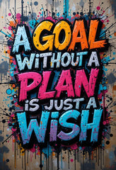 American Elm A Goal Without A Plan Is Just A Wish Metal Print - 8x12 Inches Glossy Aluminum Photo Print for Office & Living Room
