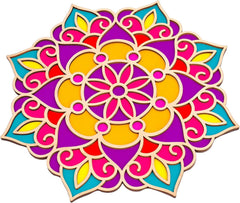 Colorful mandala design on a white background