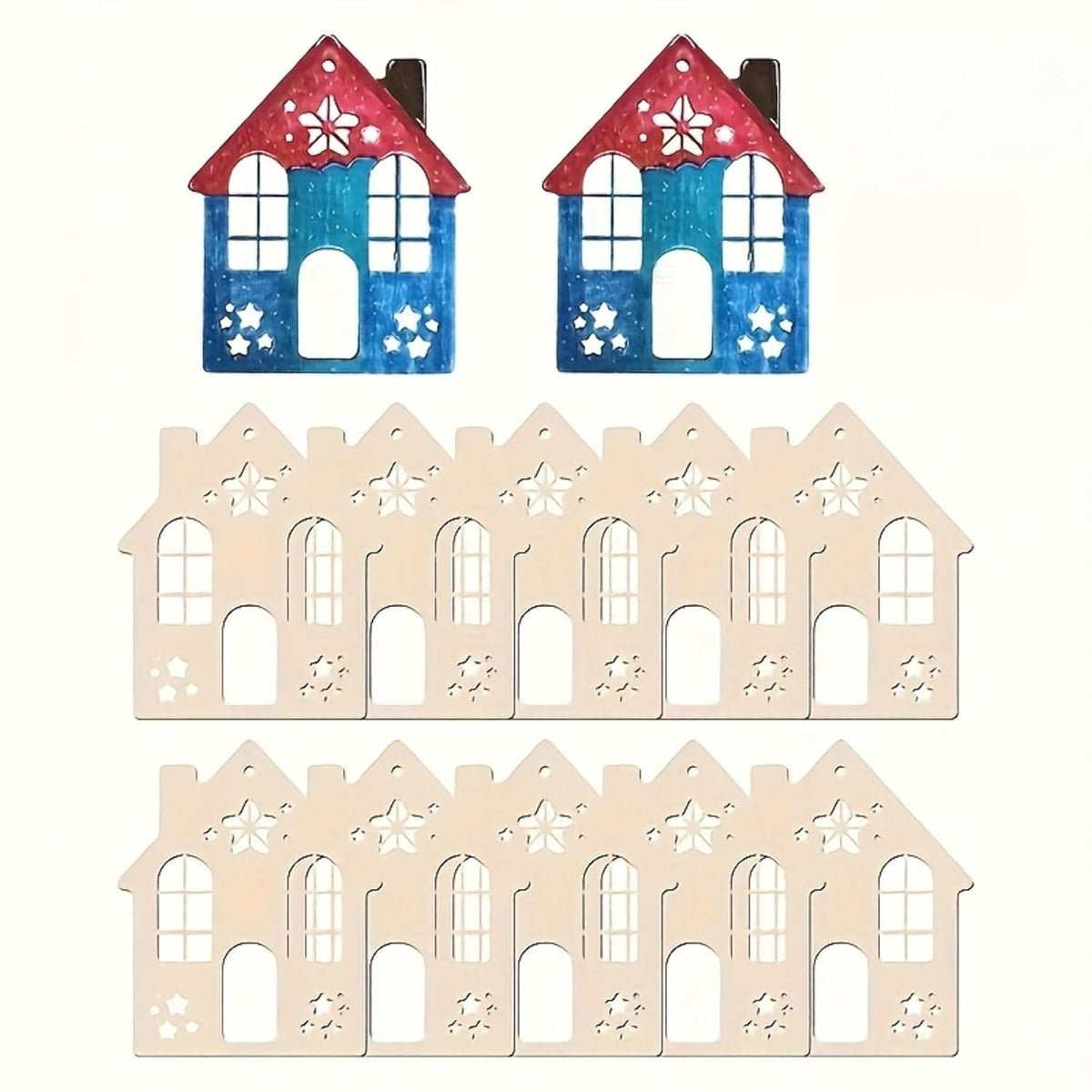wooden house hanging home decor