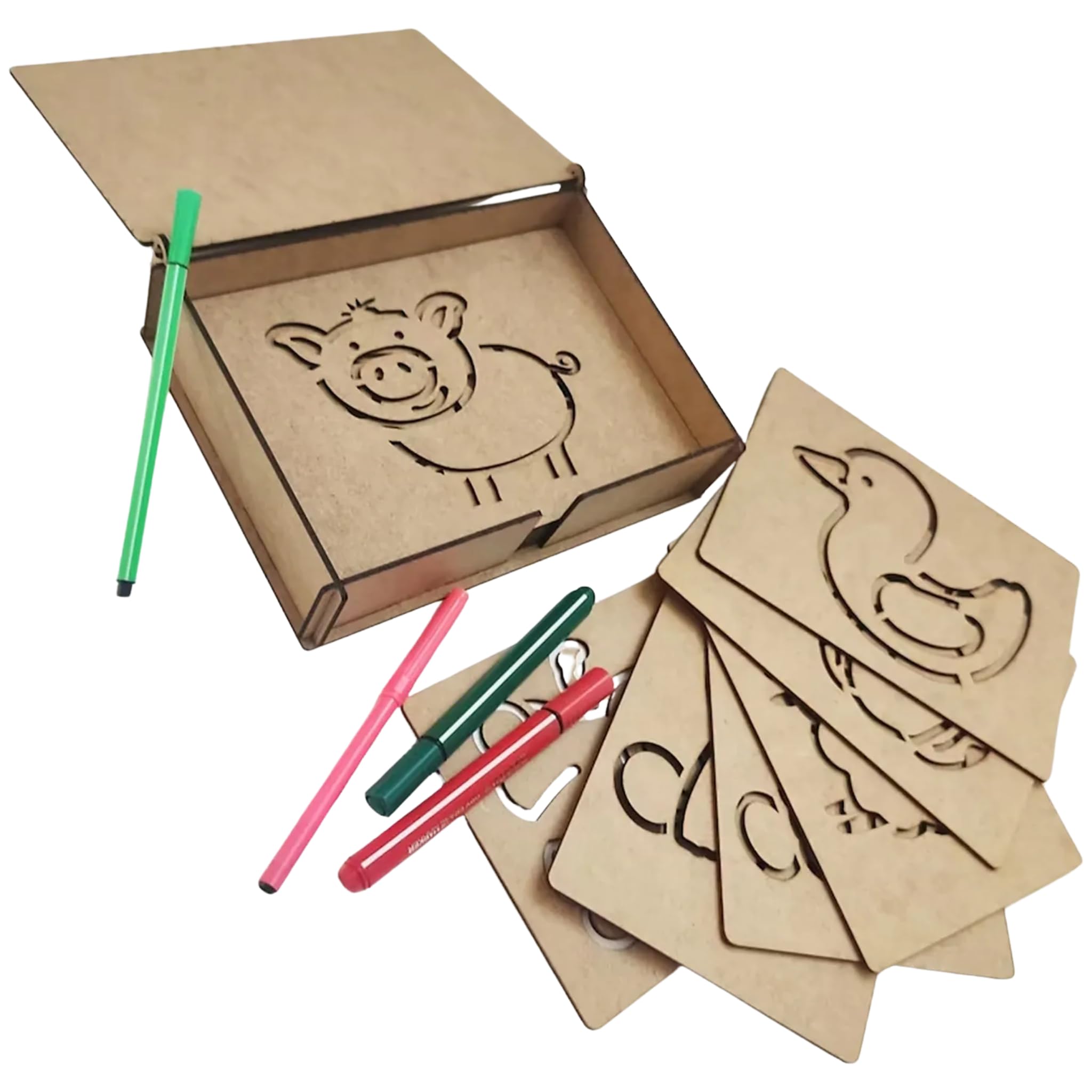 montessori farm animals stencil set handwriting drawing kids