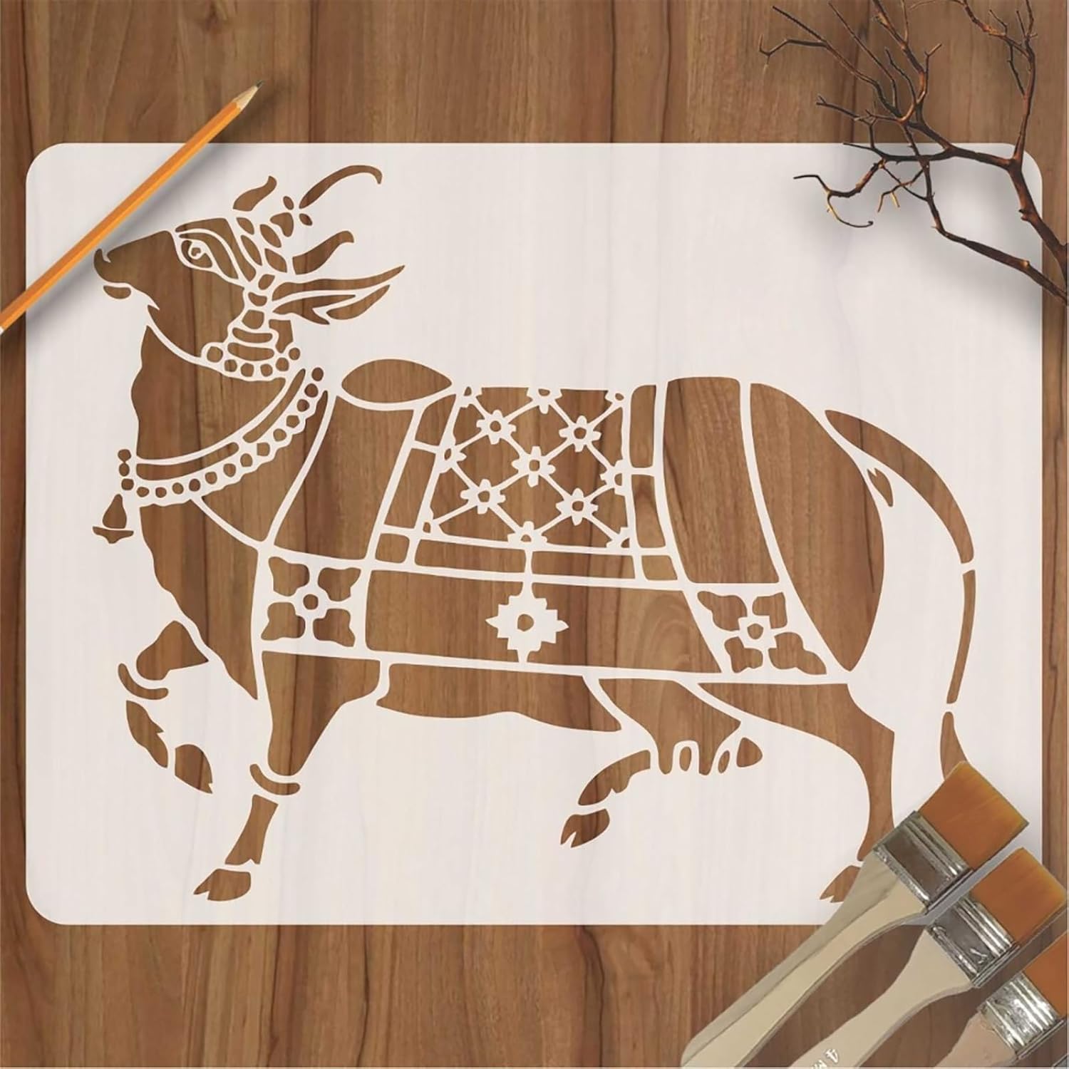 valley cow stencil for diy art and craft
