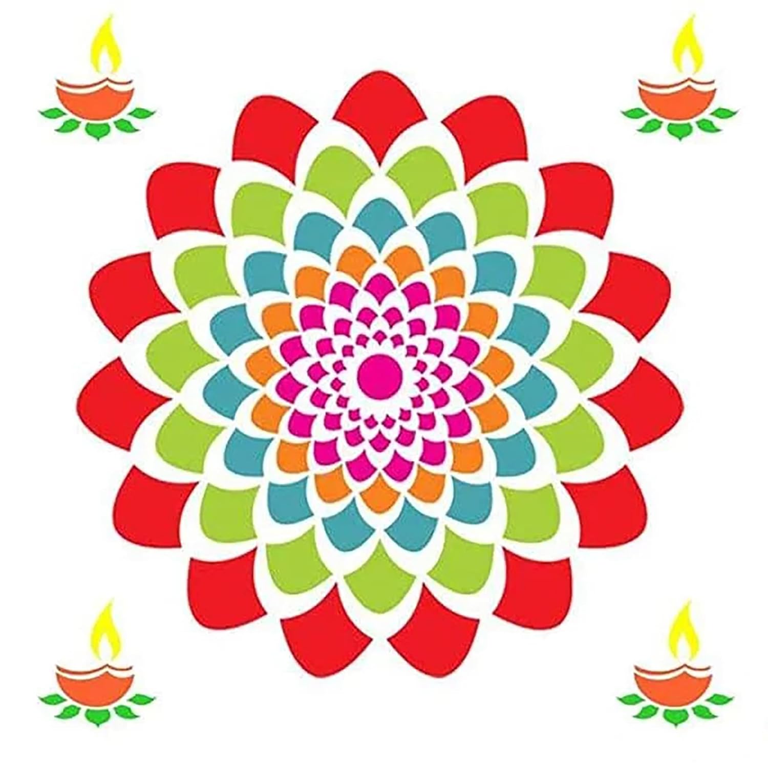 Colorful floral design with decorative elements on a white background