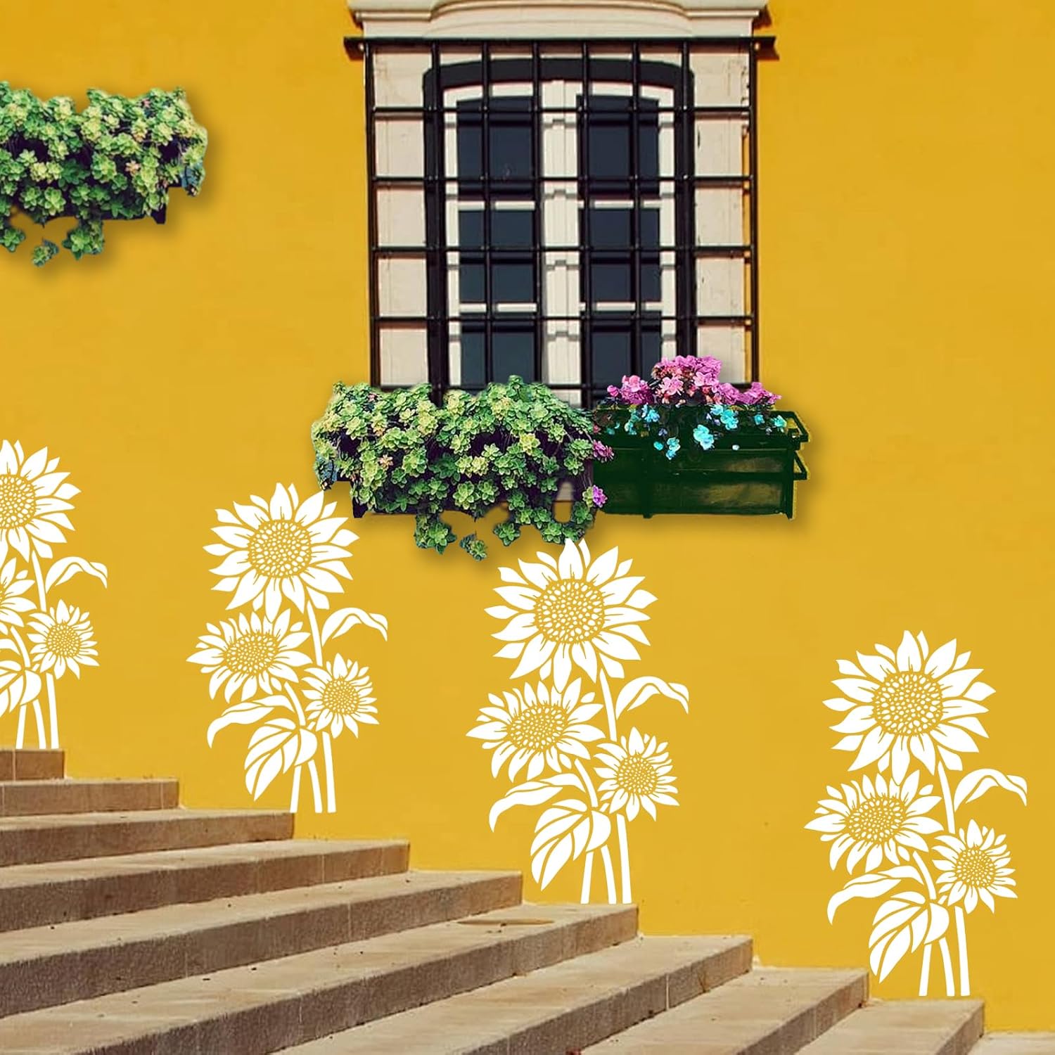 Reusable floral stencil for DIY home décor projects