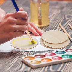 American Elm 25 Pcs Wooden Circles Craft Discs for Painting DIY Coasters & Home Decor Round Blanks