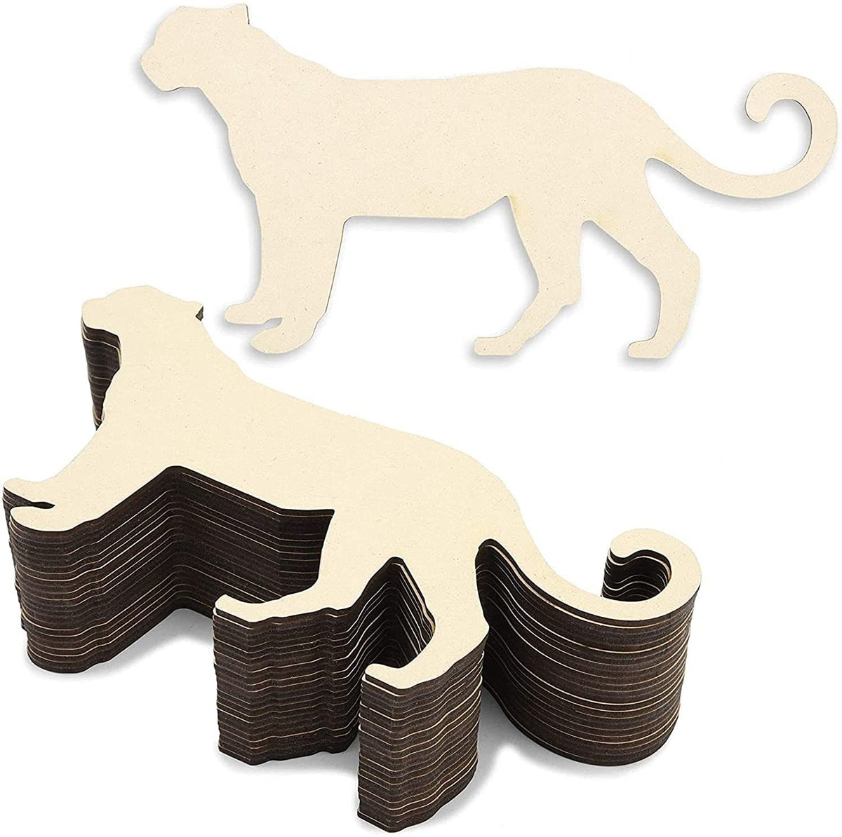 Set of cat-shaped scratching posts on a white background