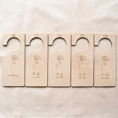 Cliths 5 Pcs Wooden Closet Dividers Dandelion Nursery Organizers Baby Clothes Size Separators Rustic