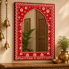 rajasthani floral mirror wall art