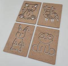 kids drawing stencil farm animals