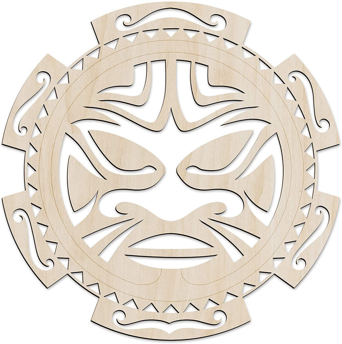 American Elm Tribal Wooden Wall Art Abstract Cultural Design in Birch Plywood, Rustic Decor for Living Room & Office
