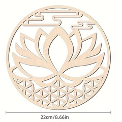 floral pattern wooden wall hanging