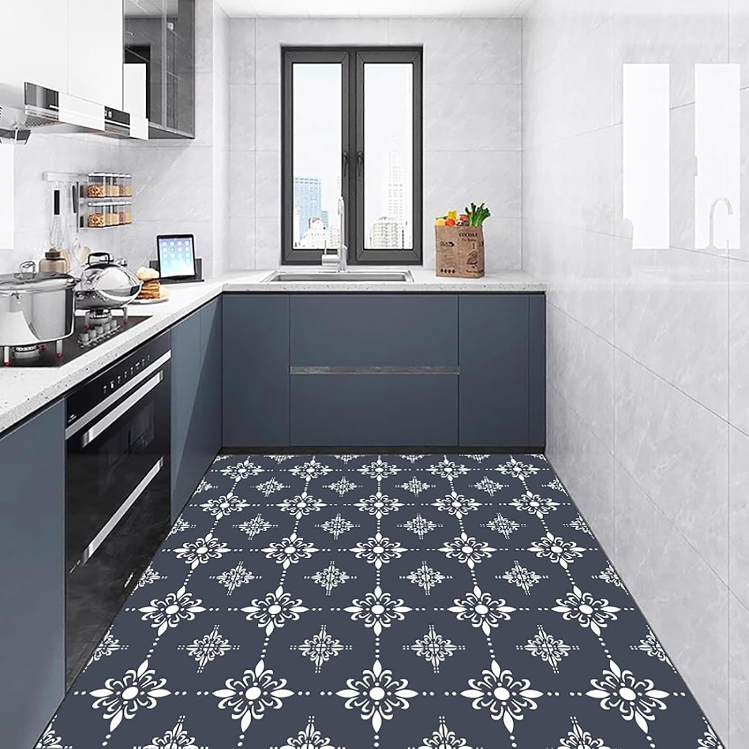 diy stencil for texture paste floor design

