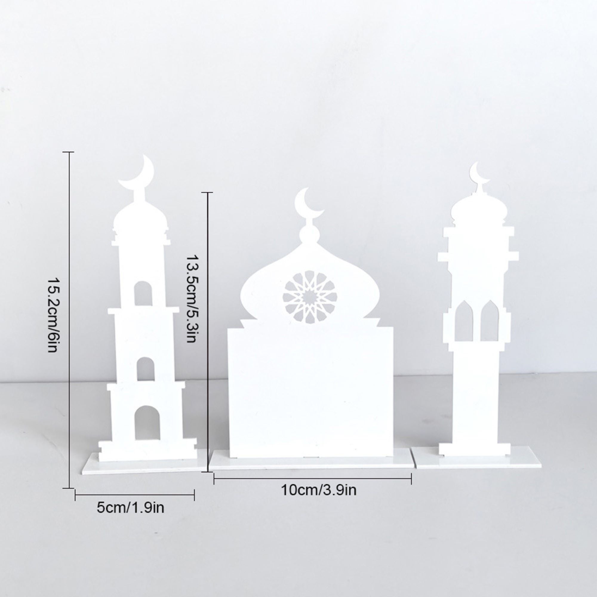 White mosque table centerpiece