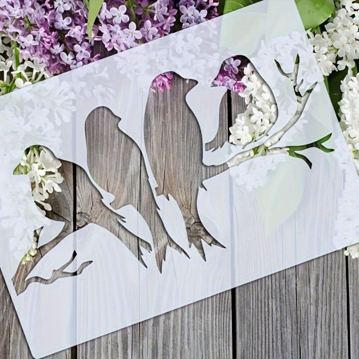 Birds silhouette stencil for journaling, scrapbooking & paper crafts