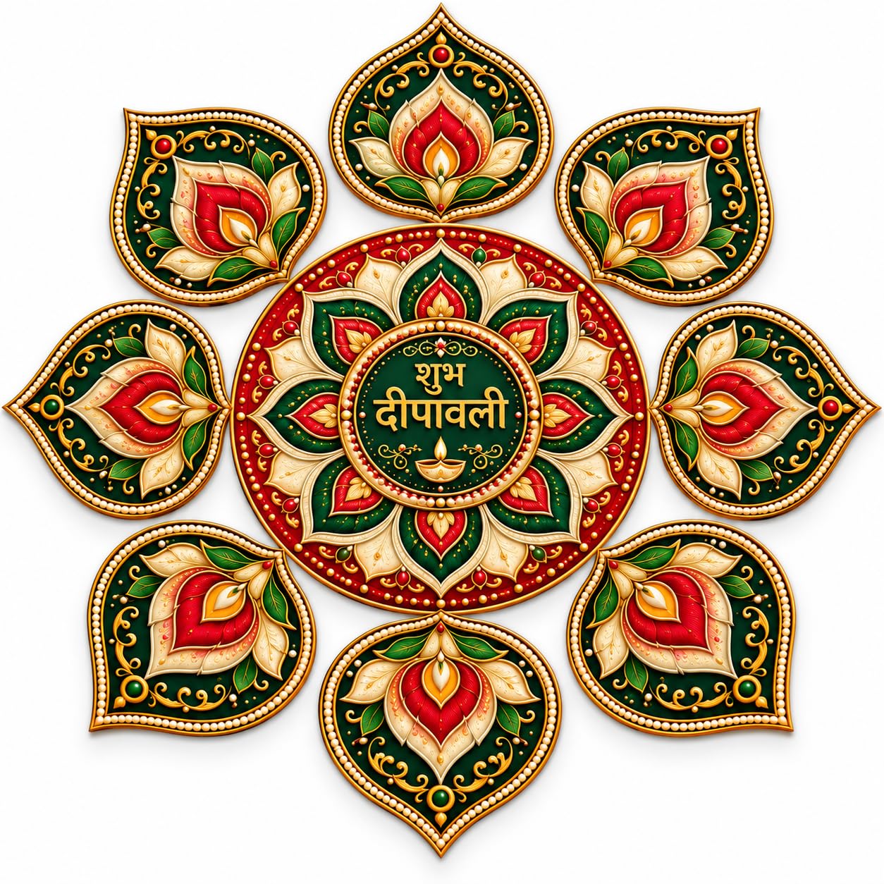 Diwali pooja room floor decor