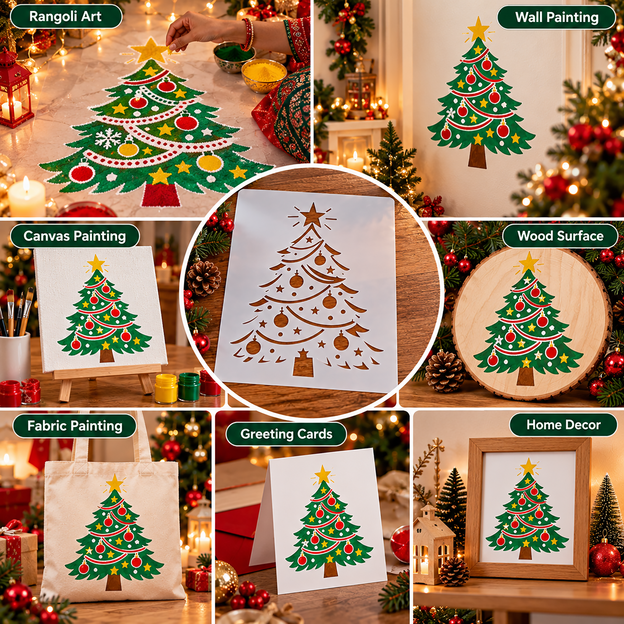 christmas stencil for wood painting