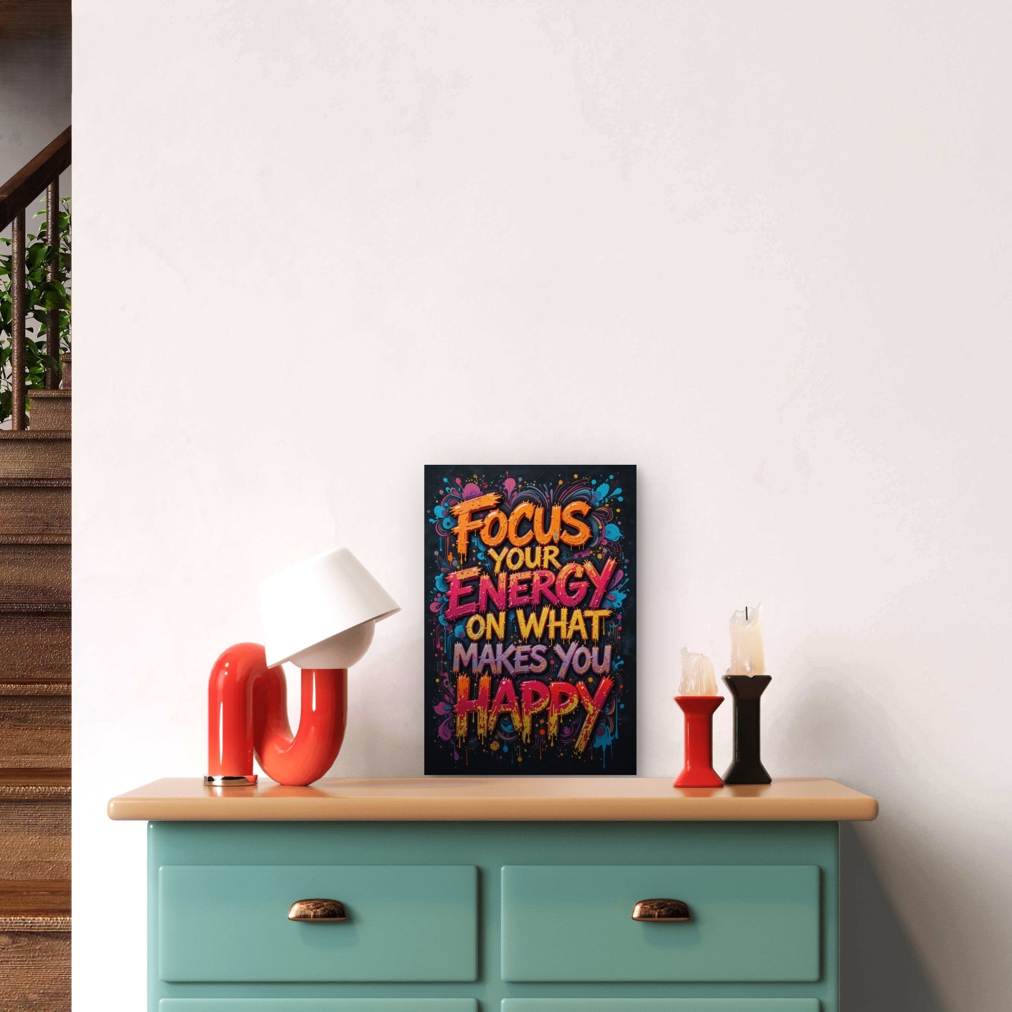 positive vibes wall decoration metal frame
