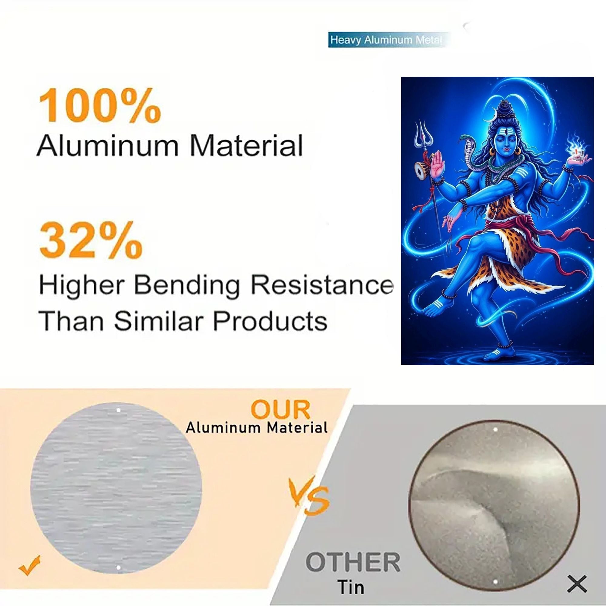 modern metal Shiva wall print for living room spiritual decor