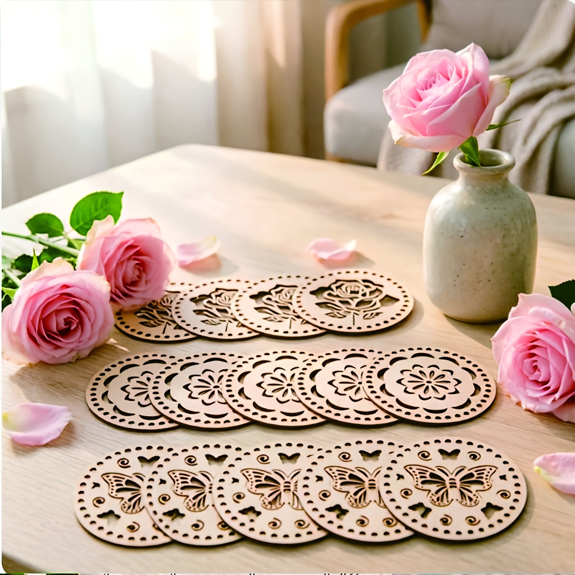 round wooden weaving boards for indian festival crafts