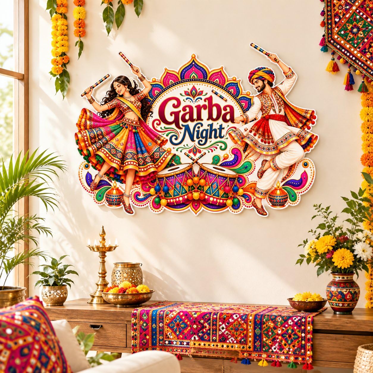 Gujarati Garba theme home decoration