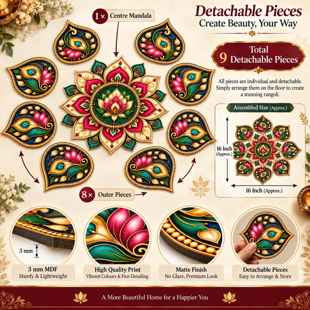 ready to use rangoli decoration set