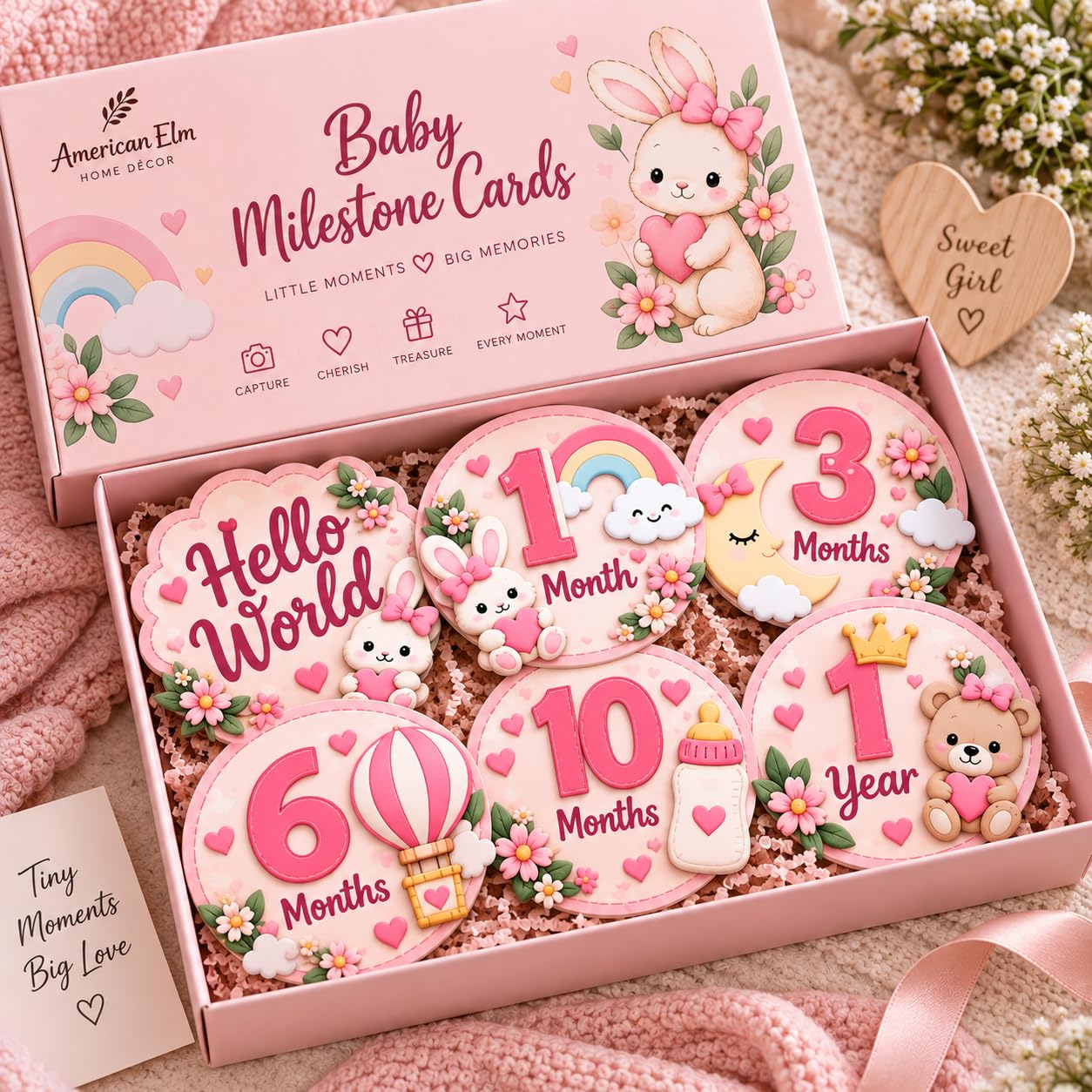 Baby month by month photo announcement cards